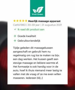 Vivid Green Shiatsu Massagekussen - Massage Apparaten - Nekmassage Apparaat - Infrarood Kussen Nek En Rug - Ontspanning - Zwart -KLASVSA Verkoop 550x550 347