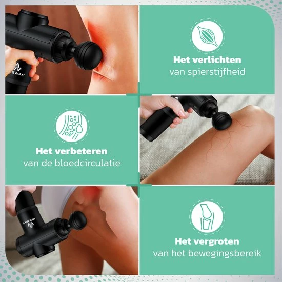 AyeWay Professionele Massage Gun - Nek, Rug, Fullbody - 7 Opzetstukken - 6 Standen 3 AyeWay Professionele Massage Gun - Nek, Rug, Fullbody - 7 Opzetstukken - 6 Standen - Afbeelding 3