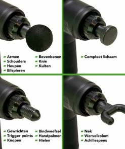 Tunturi Massage Gun Incl. Opzetstukken En Koffer - Oplaadbaar Massage Apparaat - Massage Pistool - Zwart -KLASVSA Verkoop 550x550 399