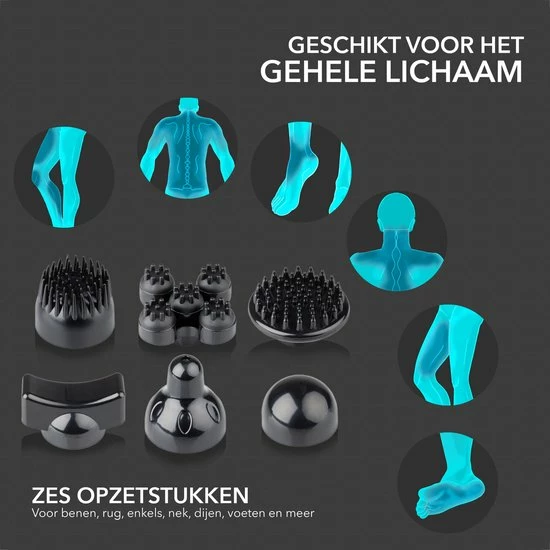 RX Goods Professioneel Klopmassage Apparaat – 6 Snelheden, 6 Massage Opties & 6 Opzetstukken - Handmassage Gun – Deep Tissue & Triggerpoint 5 RX Goods Professioneel Klopmassage Apparaat – 6 Snelheden, 6 Massage Opties & 6 Opzetstukken - Handmassage Gun – Deep Tissue & Triggerpoint - Afbeelding 5