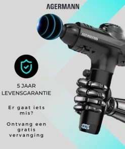AGERMANN - Massage Gun - 12 Opzetstukken - Touchscreen - Professioneel - Sport Massage Apparaat - Theragun - 3300 Mah - Zwart -KLASVSA Verkoop 550x550 451