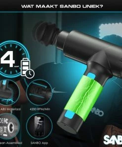 Sanbo® Massage Gun PRO - Professioneel En Krachtig - Inclusief App - Massage Pistool - Black Friday 2022 -KLASVSA Verkoop 550x550 463