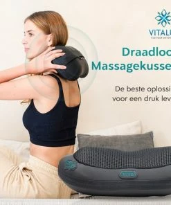 Vitalus - Shiatsu Massagekussen San? - Draadloos - 2 Warmtestanden - Extra Batterijduur - Instelbaar -KLASVSA Verkoop 550x550 489