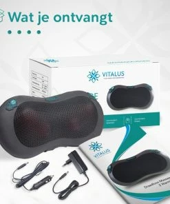 Vitalus - Shiatsu Massagekussen San? - Draadloos - 2 Warmtestanden - Extra Batterijduur - Instelbaar -KLASVSA Verkoop 550x550 490