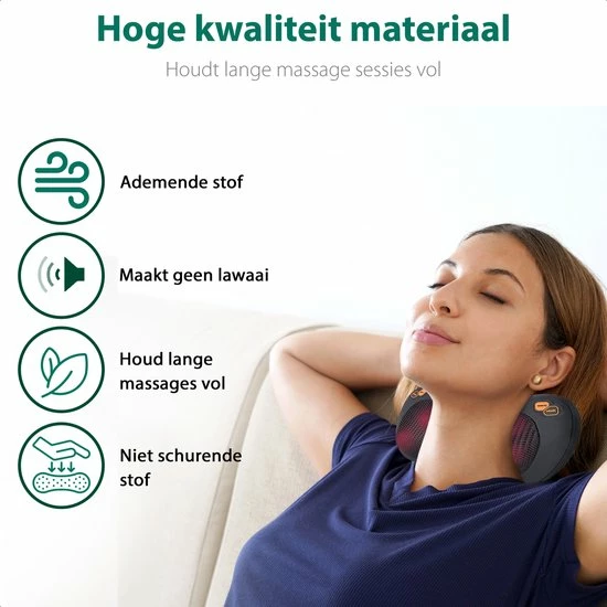 WeRelieff Shiatsu Massagekussen Met Warmte ? Nekmassage Kussen Met 3 Standen ? Massage Apparaat Voor Nek En Rug 4 WeRelieff Shiatsu Massagekussen Met Warmte ? Nekmassage Kussen Met 3 Standen ? Massage Apparaat Voor Nek En Rug - Afbeelding 4