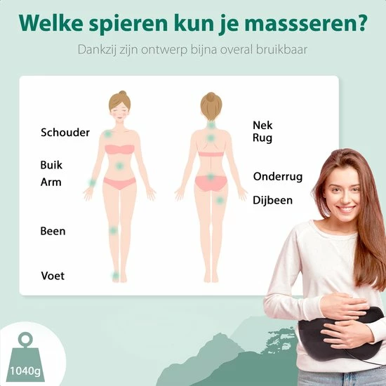 WeRelieff Shiatsu Massagekussen Met Warmte ? Nekmassage Kussen Met 3 Standen ? Massage Apparaat Voor Nek En Rug 7 WeRelieff Shiatsu Massagekussen Met Warmte ? Nekmassage Kussen Met 3 Standen ? Massage Apparaat Voor Nek En Rug - Afbeelding 7