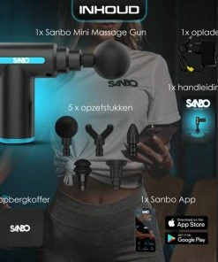 Sanbo Mini Massage Gun - Sport En Relax Massage - Professioneel- Inclusief Koffer - Inclusief APP - 5 Opzetstukken - Massage Apparaat - Massage Pistool - Black Friday 2022 -KLASVSA Verkoop 550x550 53