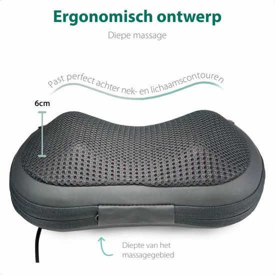 WeRelieff Shiatsu Massagekussen Met Warmte ? Nekmassage Kussen Met 3 Standen ? Massage Apparaat Voor Nek En Rug 10 WeRelieff Shiatsu Massagekussen Met Warmte ? Nekmassage Kussen Met 3 Standen ? Massage Apparaat Voor Nek En Rug - Afbeelding 10