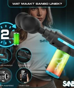 Sanbo Mini Massage Gun - Sport En Relax Massage - Professioneel- Inclusief Koffer - Inclusief APP - 5 Opzetstukken - Massage Apparaat - Massage Pistool - Black Friday 2022 -KLASVSA Verkoop 550x550 55
