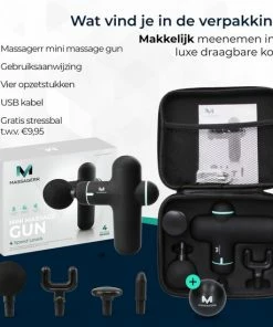 Massagerr? Mini Massage Gun - Massage Pistool - Inclusief Koffer En Stressbal ? Sport En Relax Massage Apparaat ? Nek, Rug, Voet, Schouder - Klein, Krachtig En Stil -KLASVSA Verkoop 550x550 573