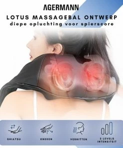 AGERMANN Massagekussen Met Draagtas - Nek- En Schouder Massage Apparaat Met Warmtefunctie - Shiatsu - Massage Kussen Nek En Rug - Draadloos Massage Apparaat - Blauw -KLASVSA Verkoop 550x550 614