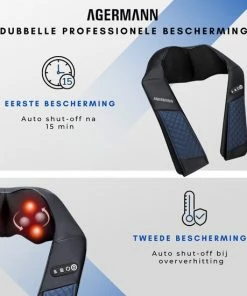 AGERMANN Massagekussen Met Draagtas - Nek- En Schouder Massage Apparaat Met Warmtefunctie - Shiatsu - Massage Kussen Nek En Rug - Draadloos Massage Apparaat - Blauw -KLASVSA Verkoop 550x550 618