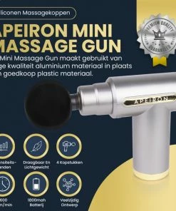 Apeiron Mini Massage Gun - Sport En Relax Massage - Professioneel - Inclusief Koffer - 4 Opzetstukken - Massage Apparaat - Massage Pistool -KLASVSA Verkoop 550x550 623