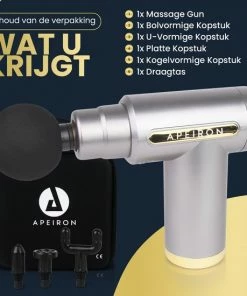 Apeiron Mini Massage Gun - Sport En Relax Massage - Professioneel - Inclusief Koffer - 4 Opzetstukken - Massage Apparaat - Massage Pistool -KLASVSA Verkoop 550x550 624