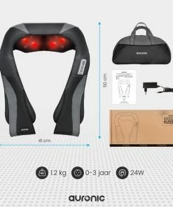 Auronic Massagekussen - Shiatsu - Elektrisch - Met Warmtefunctie - Nek En Schouder - Met Draagtas - Zwart 4 Auronic Massagekussen - Shiatsu - Elektrisch - Met Warmtefunctie - Nek En Schouder - Met Draagtas - Zwart -KLASVSA Verkoop 550x550 632