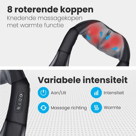 Auronic Massagekussen - Shiatsu - Elektrisch - met Warmtefunctie - Nek en Schouder - met Draagtas - Zwart Auronic Massagekussen - Shiatsu - Elektrisch - Met Warmtefunctie - Nek En Schouder - Met Draagtas - Zwart -KLASVSA Verkoop 550x550 635
