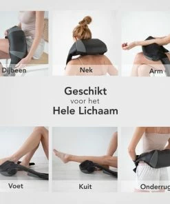 LifeGoods Shiatsu Massagekussen - Elektrisch Apparaat - Nek En Schouder - Warmtefunctie Met Infrarood - Zwart -KLASVSA Verkoop 550x550 7
