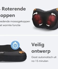 Lifeproducts Oplaadbaar Shiatsu Massagekussen | Draadloos Massageapparaat Met Verwarming -KLASVSA Verkoop 550x550 70