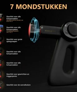 MusclePro - Massage Gun - Professioneel Massage Apparaat - Massage Pistool - Spier Massage - Warmte En Koel Functie - 7 Mondstukken -KLASVSA Verkoop 550x550 736