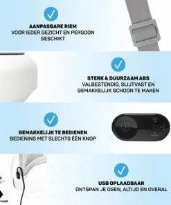 Vulpes Goods Vulpes BodyCare? Professioneel Oogmassage Apparaat ? Verschillende Massages Met Warmte Kompres ? Bluetooth - Oplaadbaar - Helpt Tegen Migraine / Hoofdpijn / Wallen / Stress -KLASVSA Verkoop 550x550 747