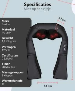 Buxibo Elektrisch Shiatsu Massage Kussen 2.00 - Met Stoelgesp En Armlussen- Met Warmte Functie - Zwart 17 Buxibo Elektrisch Shiatsu Massage Kussen 2.00 - Met Stoelgesp En Armlussen- Met Warmte Functie - Zwart -KLASVSA Verkoop 550x550 852