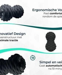 Massagerr? Duo Massagebal - Vibrerend - Triggerpoint Bal - 4 Tril Niveaus - Massage Bal Elektrisch - Peanut Ball - Lacrosse Bal - Massage Roller Rug, Nek, Fullbody -KLASVSA Verkoop 550x550 919