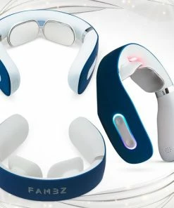 FAMBZ Ultimate Infrarood Nekmassage Apparaat (Oceaan Blauw) - 5 Verschillende Massages Met 16 Snelheden