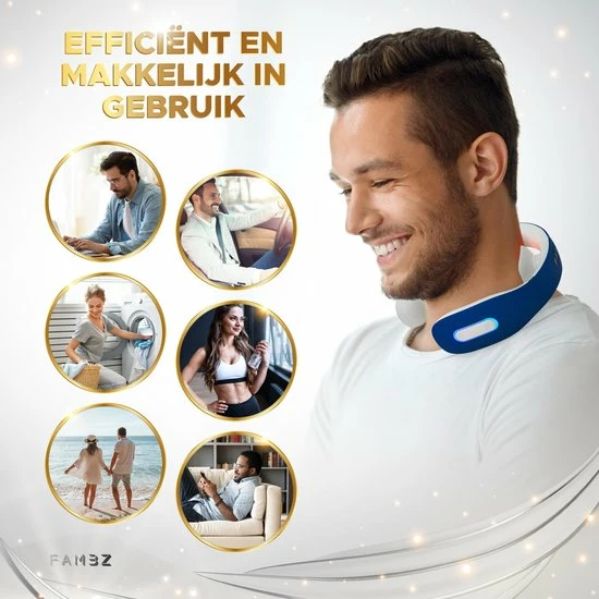 FAMBZ Ultimate Infrarood Nekmassage Apparaat (Oceaan Blauw) - 5 Verschillende Massages Met 16 Snelheden 6 FAMBZ Ultimate Infrarood Nekmassage Apparaat (Oceaan Blauw) - 5 Verschillende Massages Met 16 Snelheden - Afbeelding 6