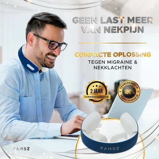 FAMBZ Ultimate Infrarood Nekmassage Apparaat (Oceaan Blauw) - 5 Verschillende Massages Met 16 Snelheden 7 FAMBZ Ultimate Infrarood Nekmassage Apparaat (Oceaan Blauw) - 5 Verschillende Massages Met 16 Snelheden - Afbeelding 7