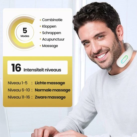 MostEssential Premium Nekmassage Apparaat 2022 Model - Nekmassage - Massagekussen - Massage - Infrarood - 5 Massages & 16 Levels 6 MostEssential Premium Nekmassage Apparaat 2022 Model - Nekmassage - Massagekussen - Massage - Infrarood - 5 Massages & 16 Levels - Afbeelding 6