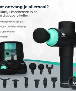 Massagerr? Massage Gun - 30 Snelheidsniveaus - 6 Opzetstukken - Inclusief Stressbal - Massage Apparaat ? Sport En Relax Massage -KLASVSA Verkoop 550x550 961