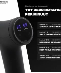 Rockerz Fitness? Massage Gun - Sport En Relax Massage - Krachtig - Draadloos - Inclusief Koffer - Met 6 Opzetstukken - 30 Snelheden -KLASVSA Verkoop 550x551