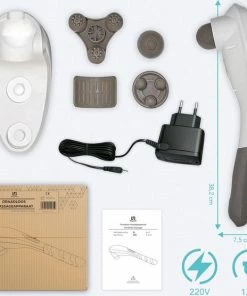 LifeGoods Massage Apparaat - Nek En Rug - Draadloos - 5 Opzetstukken - Wit/Grijs -KLASVSA Verkoop 550x556 1