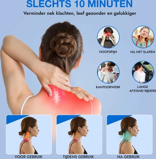 Leputie Massagekussen - Nekstretcher - Nekmassage Apparaat - Nekkussen - Neckstretcher Voor Nek- En Rugklachten - Incl. E-Book - Blauw - Black Friday 2022 4 Leputie Massagekussen - Nekstretcher - Nekmassage Apparaat - Nekkussen - Neckstretcher Voor Nek- En Rugklachten - Incl. E-Book - Blauw - Black Friday 2022 - Afbeelding 4