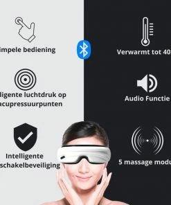 FAMBZ Relax Oogmassage Apparaat - 5 Verschillende Massages Met Warmte Kompres - Geschikt Voor Hoofdklachten / Migraine / Stijfheid / Wallen / Stress - Massageapparaat Voor Vermoeide & Droge Ogen - Draadloos Massagekussen - Massage Kussen Oog Masker -KLASVSA Verkoop 550x560 11