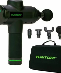 Tunturi Massage Gun Incl. Opzetstukken En Koffer - Oplaadbaar Massage Apparaat - Massage Pistool - Zwart