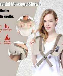 LitaLife Shiatsu Massage Shawl - Cervical Massage Shawls - 99 Massage Modus - Massagekussen - Massageapparaat - Nekmassage Kussen - Massage Apparaat Voor Nek / Schouder / Rug / Benen / Voeten - Voor Thuis - Geen Accu - 220 Volt