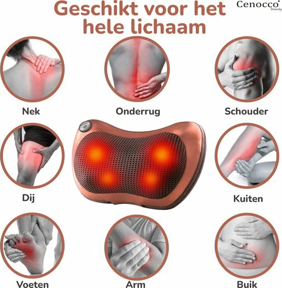 Merkloos Shiatsu Massage Kussen - Elektrisch - Nek/Rug/Voeten - Met Warmte Functie ? Draadloos - Voor In De Auto - Op Kantoor - Bruin 4 Merkloos Shiatsu Massage Kussen - Elektrisch - Nek/Rug/Voeten - Met Warmte Functie ? Draadloos - Voor In De Auto - Op Kantoor - Bruin - Afbeelding 4