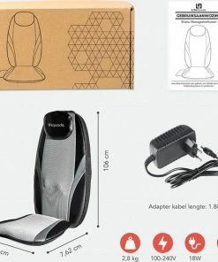 LifeGoods Massagekussen - Shiatsu - Stoel Voor Rug - Infrarood ? Zwart -KLASVSA Verkoop 550x561 2