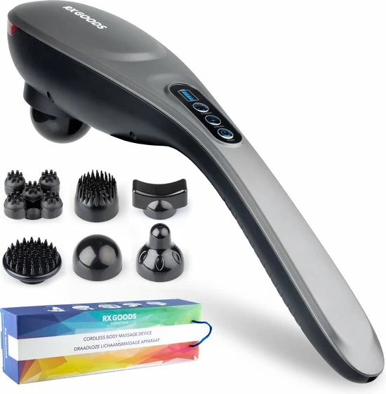 RX Goods Professioneel Klopmassage Apparaat – 6 Snelheden, 6 Massage Opties & 6 Opzetstukken - Handmassage Gun – Deep Tissue & Triggerpoint 1 RX Goods Professioneel Klopmassage Apparaat – 6 Snelheden, 6 Massage Opties & 6 Opzetstukken - Handmassage Gun – Deep Tissue & Triggerpoint