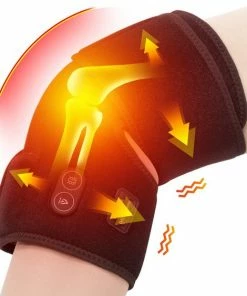 Heirt Verwarmde Kniebandage Wrap 3 Verstelbaar, 7.4V 2200mAh Lithium Batterij Vibratie Knie Massager Met Verwarmingskussen Voor Kniepijn Join Pain Relief