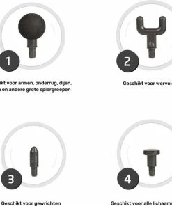 ZIGLA Massage Gun – Ontspanning Cadeau – Massage Pistool Sport En Relax– Incl. 4 Opzetstukken – 6 Verschillende Standen – Zwart -KLASVSA Verkoop 550x563