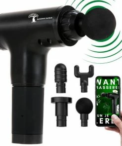 Blooming Baobab Massage-gun - Acupressuur/Vibratie Massage/Klopmassage/Shiatsu Massage - Draadloos - Massage Pistool - Zwart