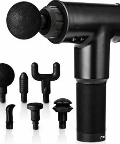 MikaMax Massage Gun - Spiermassage Apparaat - Massage Pistool - Draadloos - 6 Standen - 2000 MAh - Bevorderd Spierherstel/Bloedsomloop - Incl. 6 Opzetstukken - Zwart