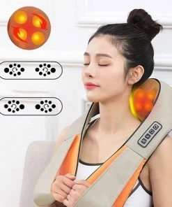 Trend24 Home Essentials Shiatsu Massage - Massage Kussen Nek En Rug - Nekmassage - Nekmassage Apparaat - Massagekussen - Massagekussen Draadloos - Schoudermassage - Nekmassage Kussen - Met Oplader En Autolader - Beige -KLASVSA Verkoop 550x571 7