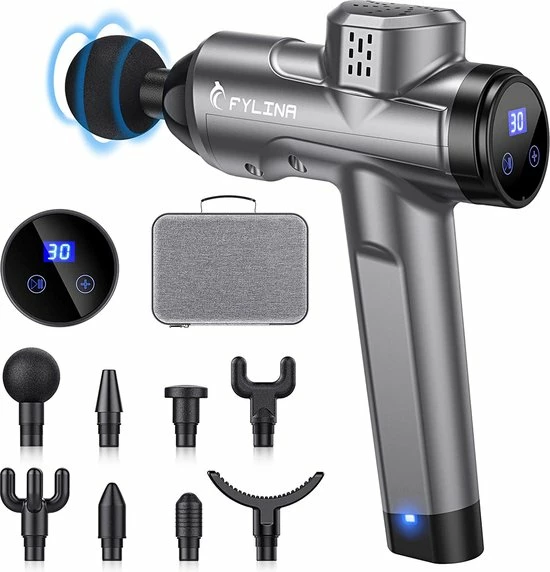 Fylina PRO4 Massage Gun - 30 Snelheden - 8 Opzetstukken - Massage Pistool - Massagegun - Draadloos Massage Apparaat 1 Fylina PRO4 Massage Gun - 30 Snelheden - 8 Opzetstukken - Massage Pistool - Massagegun - Draadloos Massage Apparaat