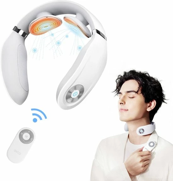 SKG | Nekmassage-apparaat | Draadloos Met Warmtefunctie En Vibratie | Spiertherapie Om Stress | Nek | Model 4356E | Wit 3 SKG | Nekmassage-apparaat | Draadloos Met Warmtefunctie En Vibratie | Spiertherapie Om Stress | Nek | Model 4356E | Wit - Afbeelding 3