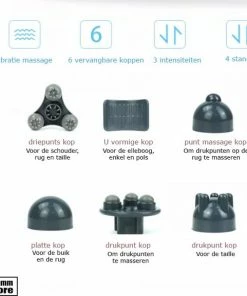 Siemm Massage Apparaat - Oplaadbaar - Handmassage Apparaat - Black Friday - Professioneel Massage Apparaat - Triggerpoint - Draadloos - 6 Massage Koppen - 4 Massage Standen - 3 Intensiteitsstanden - Massage Gun - Anti Stress-klopmassage -KLASVSA Verkoop 550x577 3