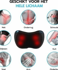 Qumax Massagekussen - Warmte Functie - Elektrisch Shiatsu Massage Kussen - Voor Thuis En Auto - Zwart -KLASVSA Verkoop 550x578 1