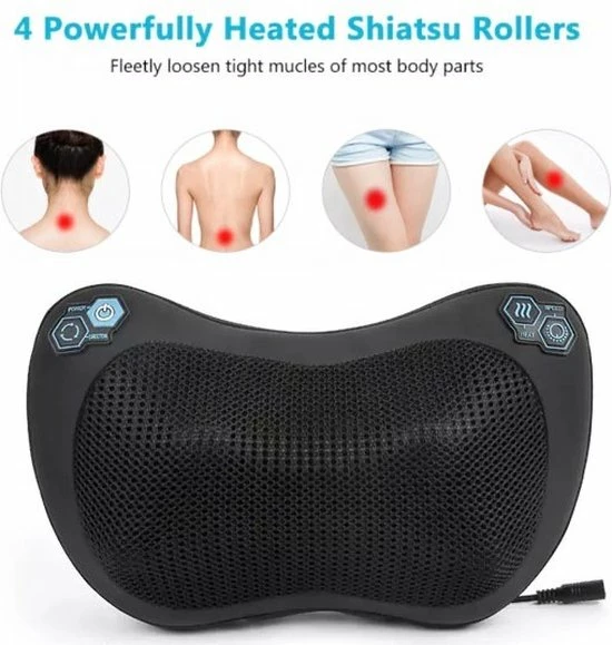 MOSO Shiatsu Massagekussen Met Infrarood Warmte Functie Nekkussen Voor Nek Schouder Rug Hand Voor Thuis En Auto Zwart 6 MOSO Shiatsu Massagekussen Met Infrarood Warmte Functie Nekkussen Voor Nek Schouder Rug Hand Voor Thuis En Auto Zwart - Afbeelding 6